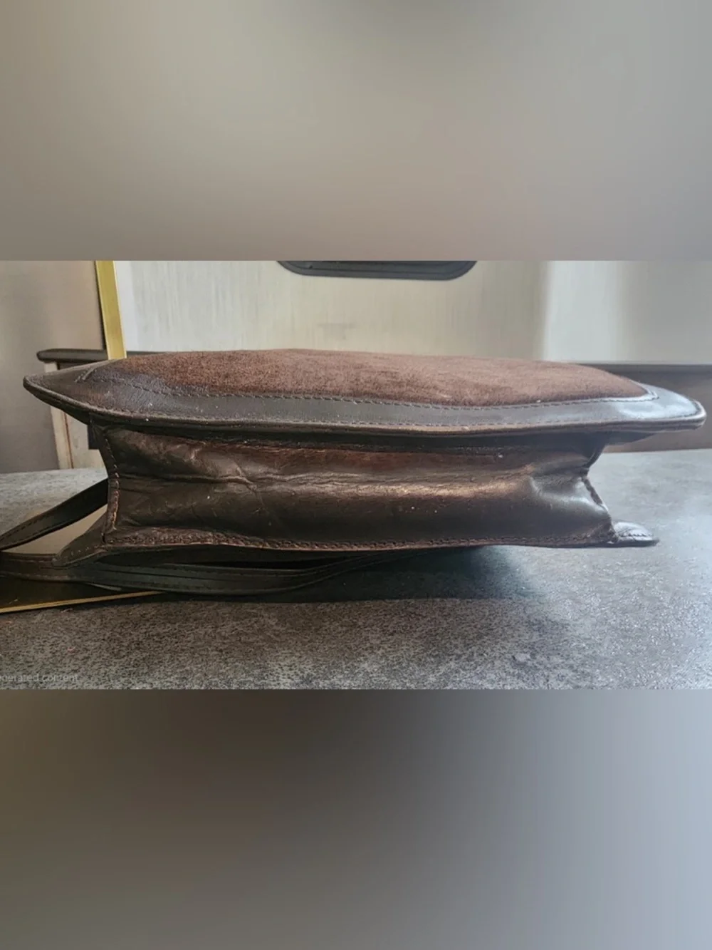 Gucci Vintage Parfums Sherry Line Brown Suede Leather Crossbody Bag - Picture 5 of 8